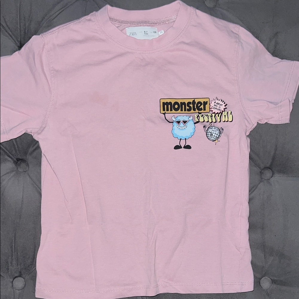 Zara Pink Monster Graphic Tee